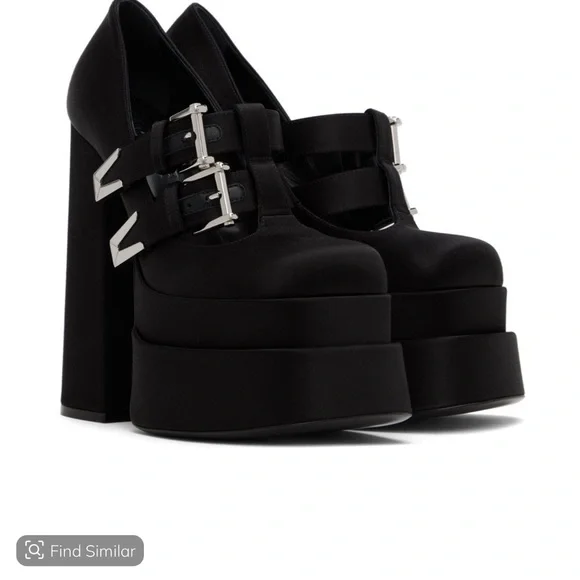 VERSACE Black Aevitas Heels 38.5 8.5 $895 - Picture 3 of 10